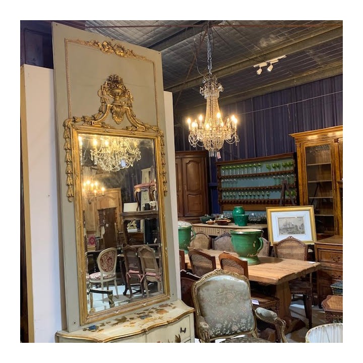 C19th French Trumeau Mirror Style Louis XVI