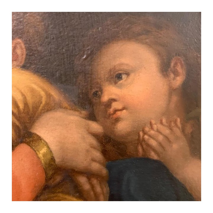 C19th Italian Oleograph of the Madonna and Child