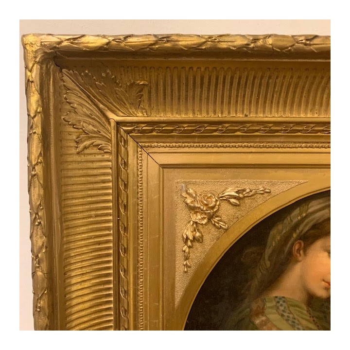 C19th Italian Oleograph of the Madonna and Child