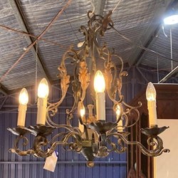 French C/Iron Chandelier 8 Lamp holders