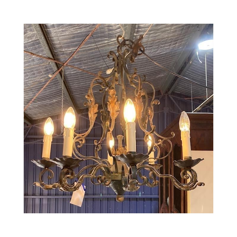 French C/Iron Chandelier 8 Lamp holders