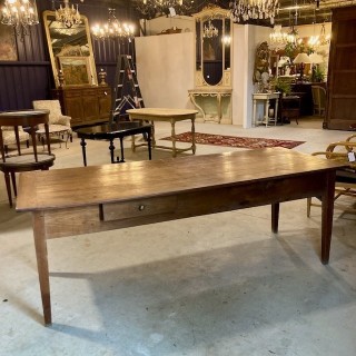 C19th French Refectory Table in Cherry Wood