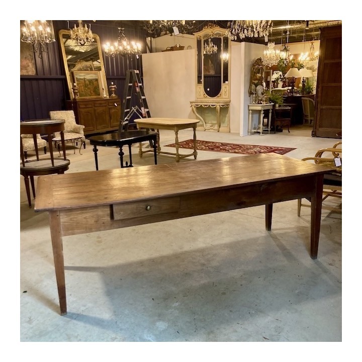 C19th French Refectory Table in Cherry Wood