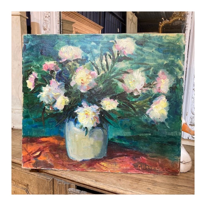 C1950 Oil on Canvas Signed French Still Life