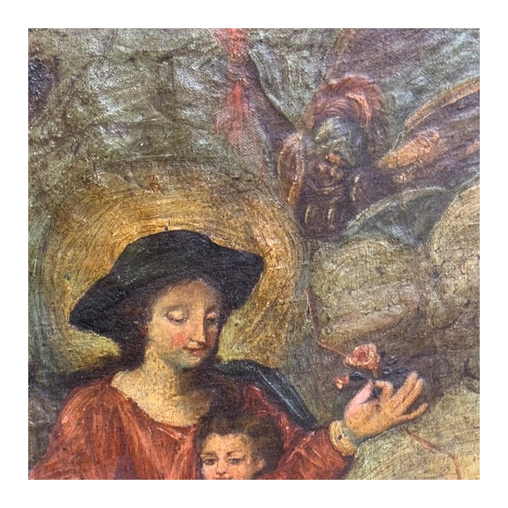 C19th Italienne Oil on Canvas