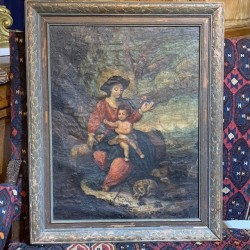 C19th Italienne Oil on Canvas