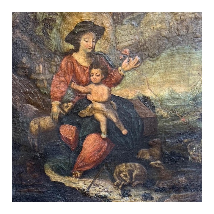 C19th Italienne Oil on Canvas