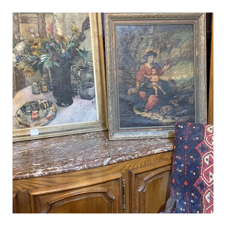 C19th Italienne Oil on Canvas