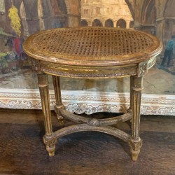 C19th French Stool Louis XVI Style Hand Caning