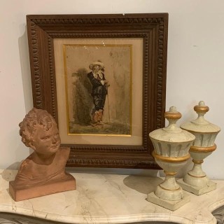 C1900 French Portrait Watercolour