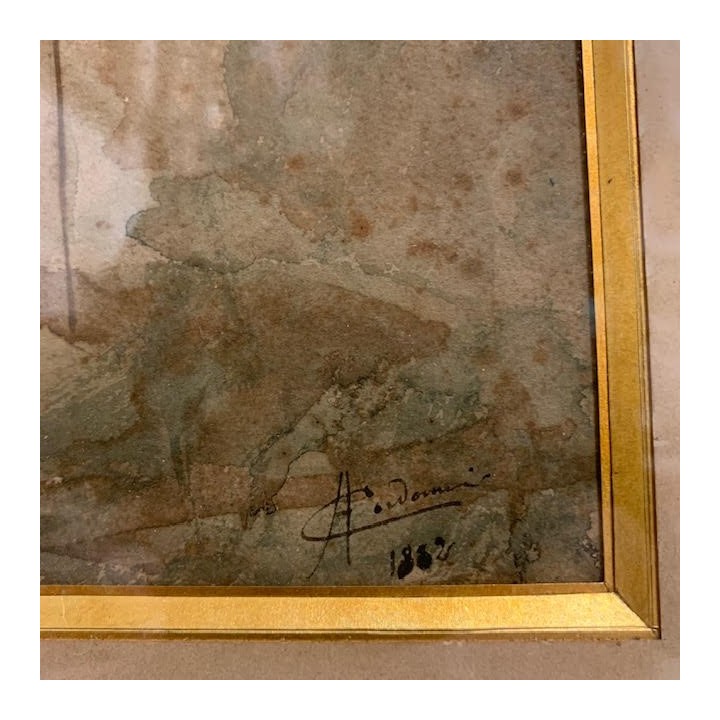 C1900 French Portrait Watercolour