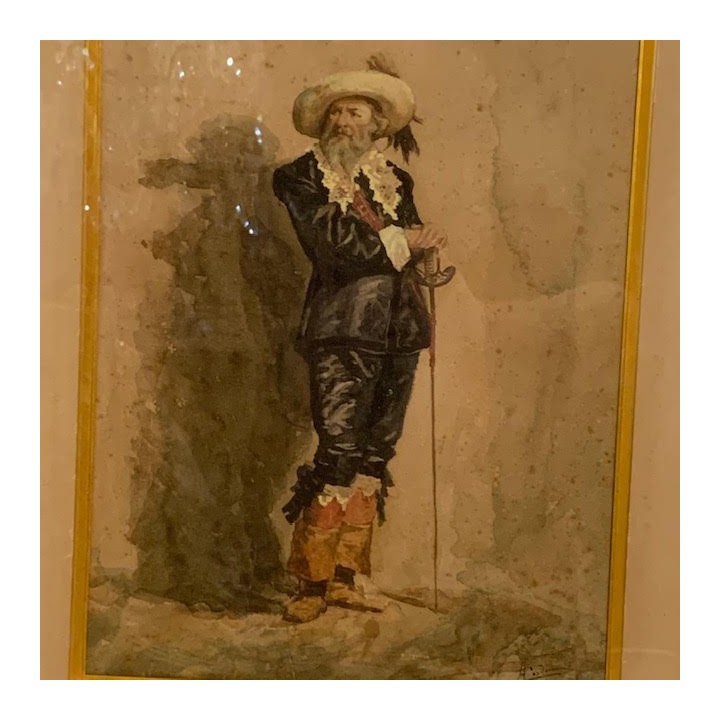 C1900 French Portrait Watercolour
