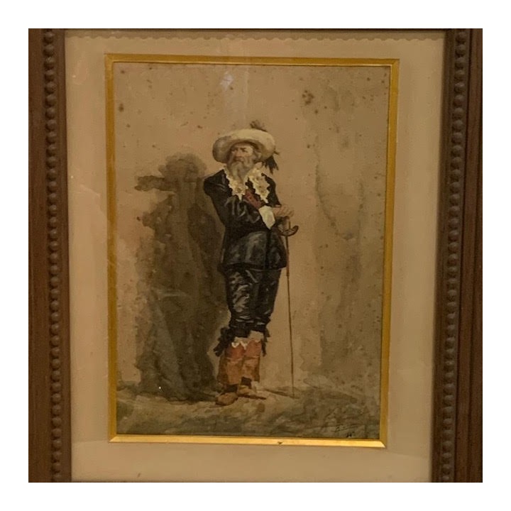 C1900 French Portrait Watercolour