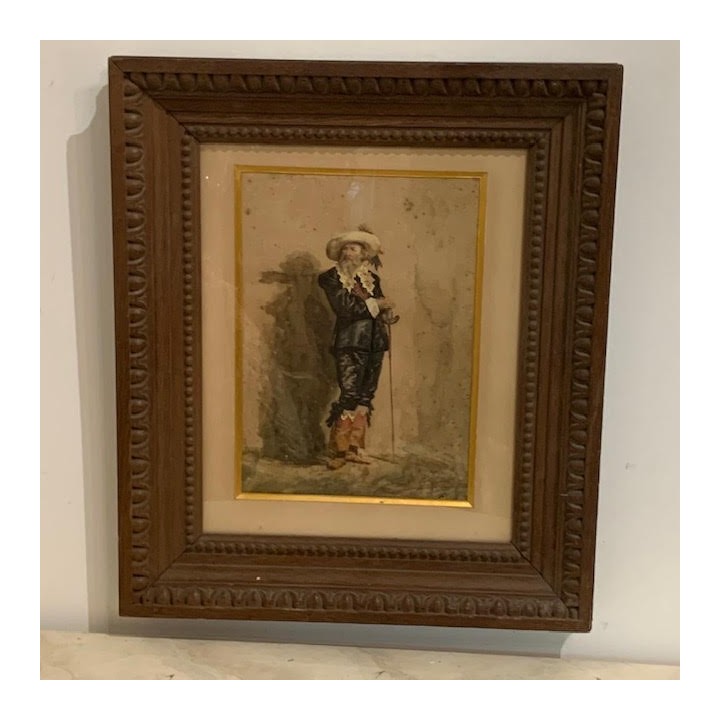 C1900 French Portrait Watercolour