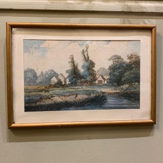 French antique watercolour