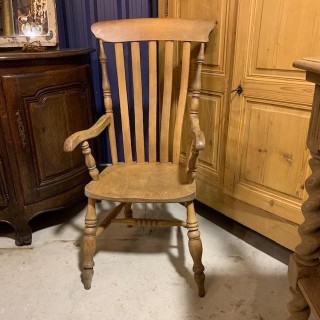 C19th English Elm Country Large Arm Chair