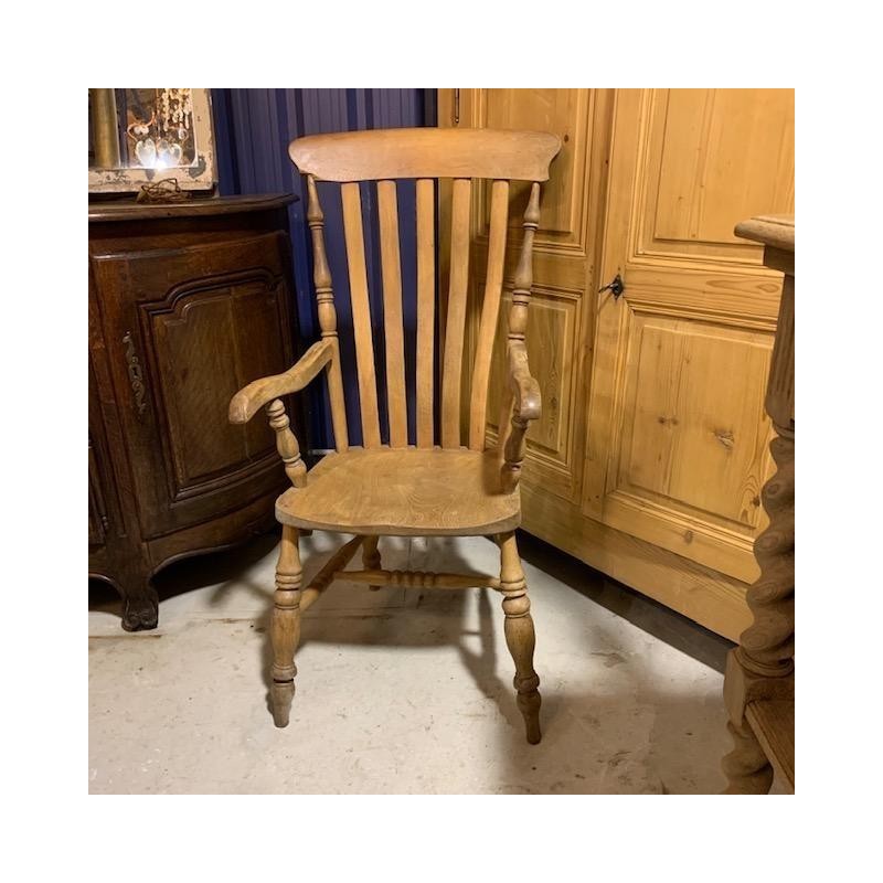 C19th English Elm Country Large Arm Chair
