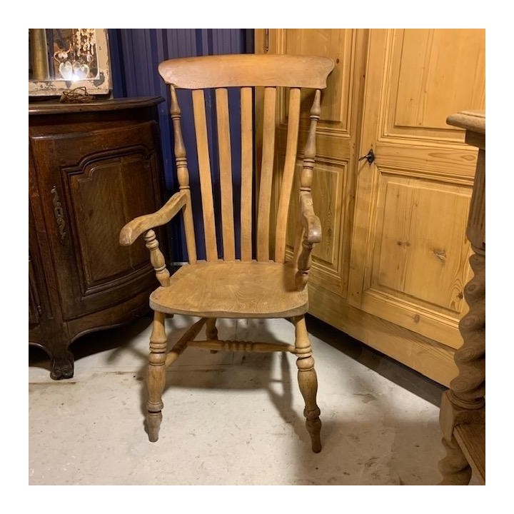 C19th English Elm Country Large Arm Chair