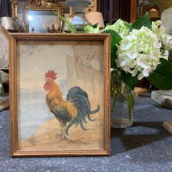 C1920 French Watercolour Rooster