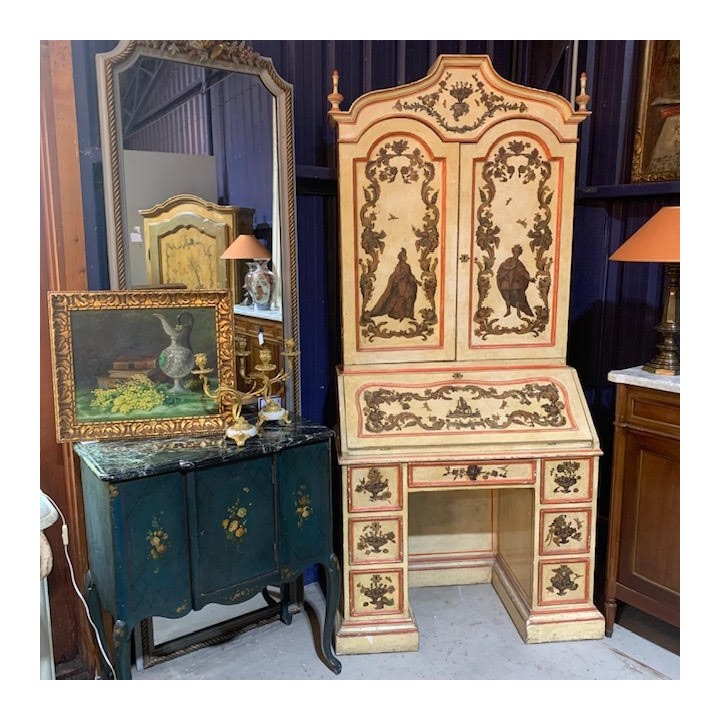 C19th Italian Dropfront Bureau Original Painted finish