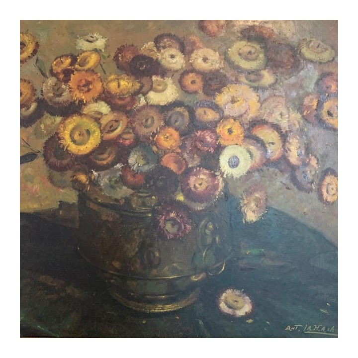 C1900-1940 Flemish Still Life Oil on Canvas