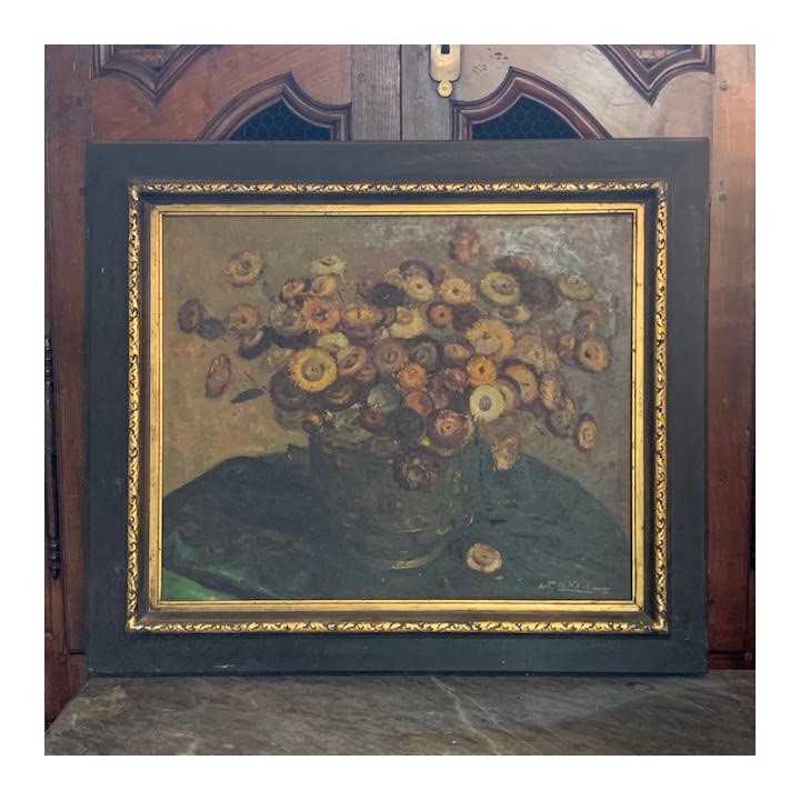 C1900-1940 Flemish Still Life Oil on Canvas