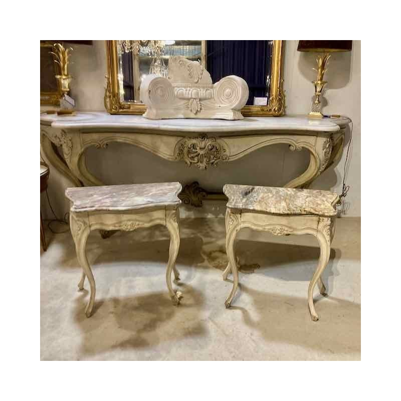 SOLD C19th Pair of Side Tables with Original Complementory Marble
