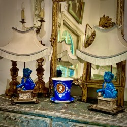 Chinoiserie Pair of Lamps Retro Vintage