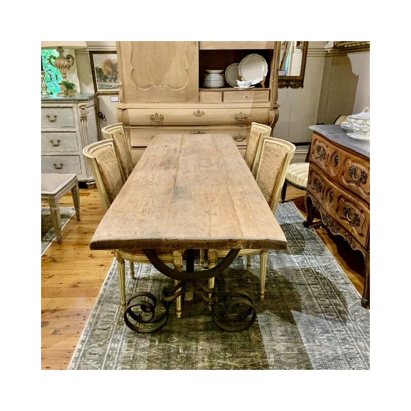 Early European Hand forged Cast Iron Based Table
