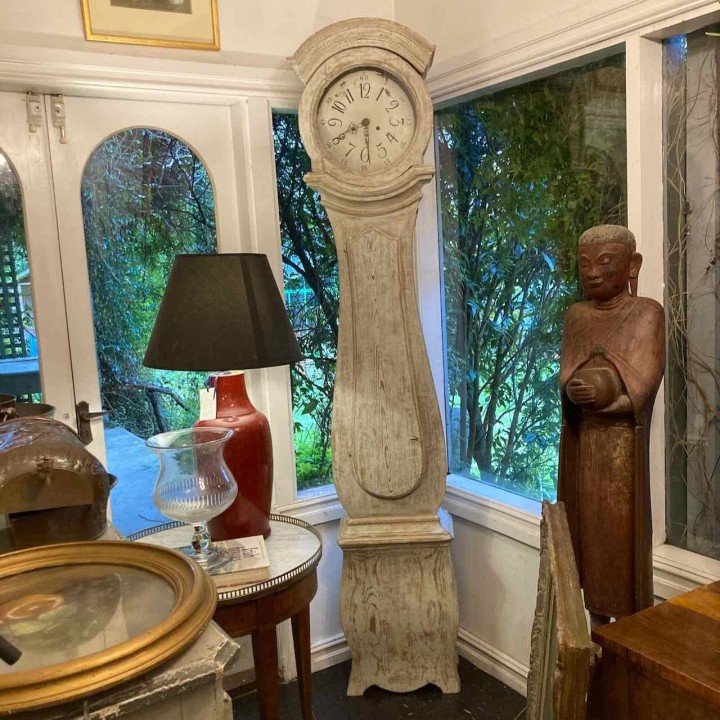 C1850 Swedish Mora Clock, Original Painted Patine