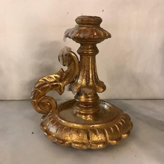 C1940 Single Gilt Wood Candle Holder