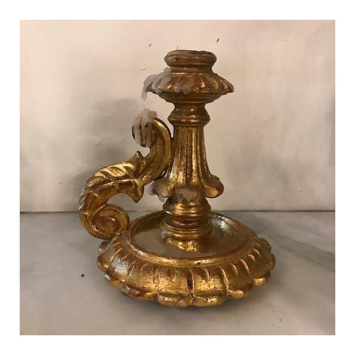 C1940 Single Gilt Wood Candle Holder