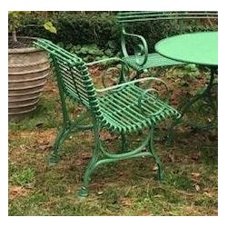 French Arras Style Garden Armchair Green