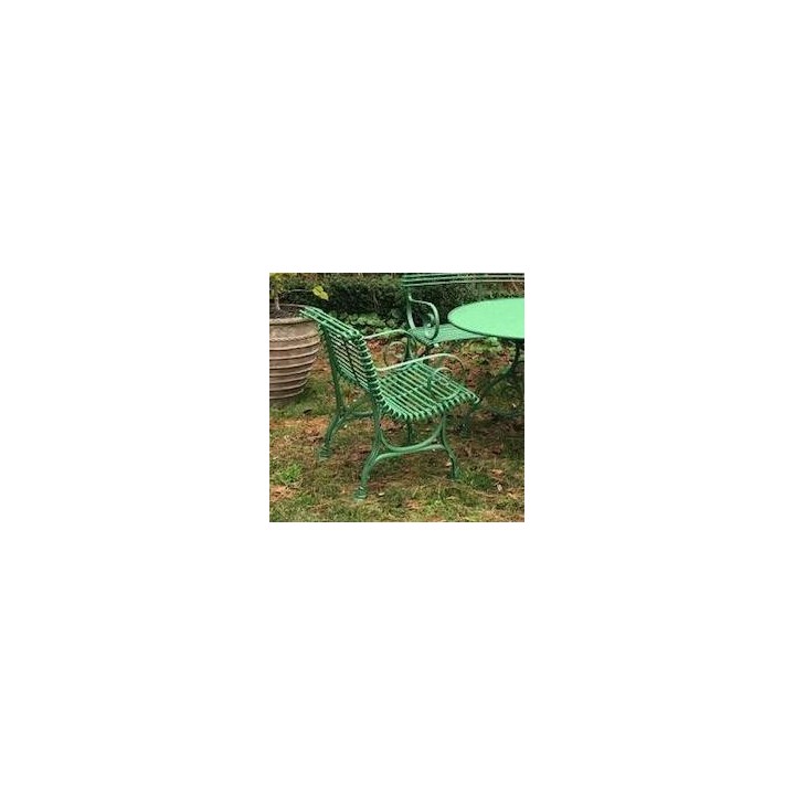 French Arras Style Garden Armchair Green