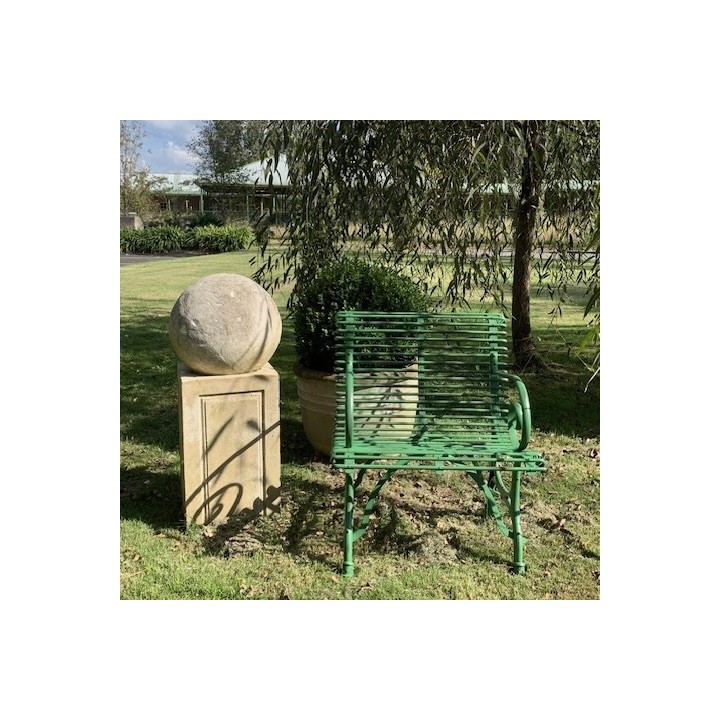 French Arras Style Garden Armchair Green