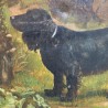French Oil on Canvas Basset a Poile
