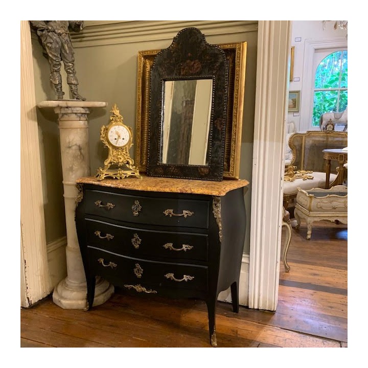 C19th Leather Mirror