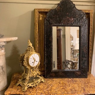 C19th Leather Mirror