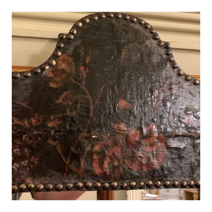 C19th Leather Mirror