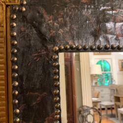 C19th Leather Mirror