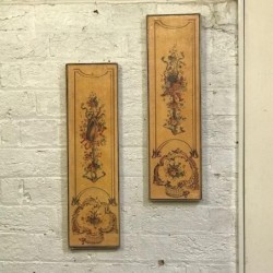 C1900 Pair of Hand Painted Decorative Panel Screens