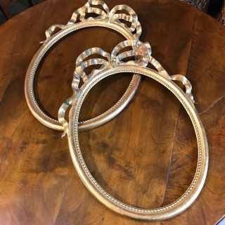 Pair of C19th French Napoleon III Water Gilt Frames