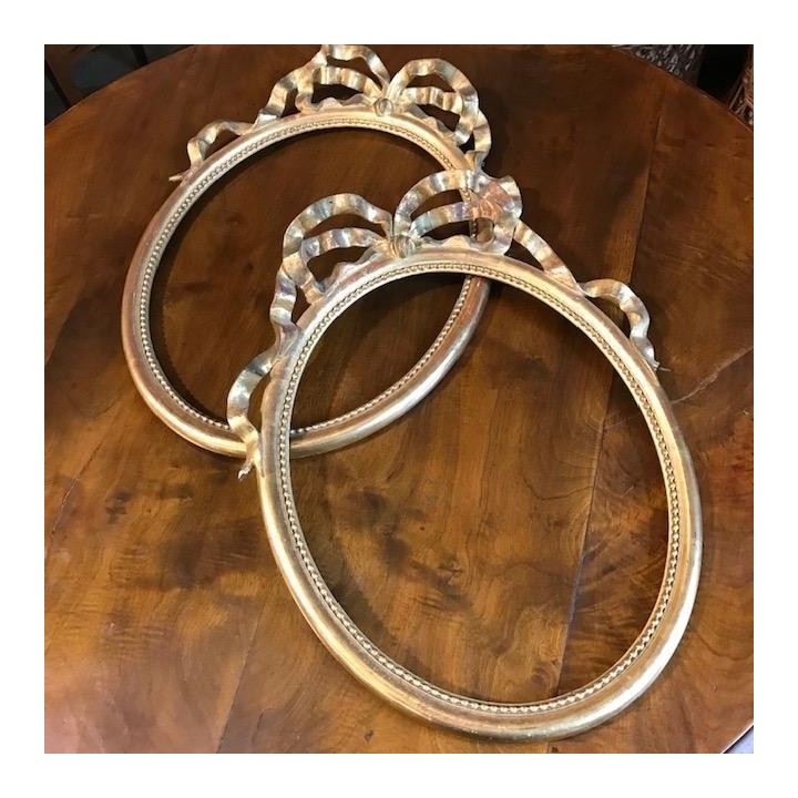 Pair of C19th French Napoleon III Water Gilt Frames