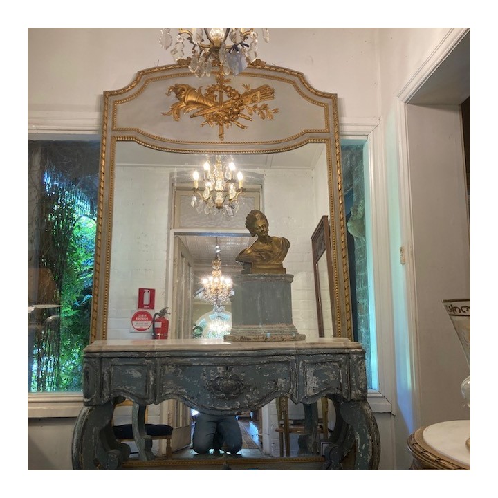 C19th French Louis XVI Style Trumeau Mirror 2200 X 1300