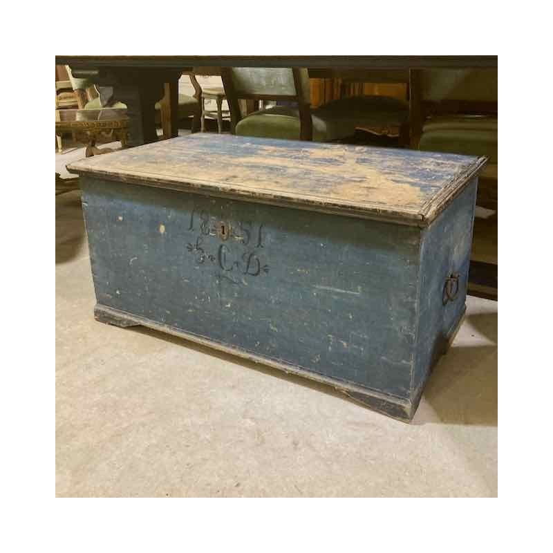Sold C19th Swedish Box Circa 1851 Original Paint