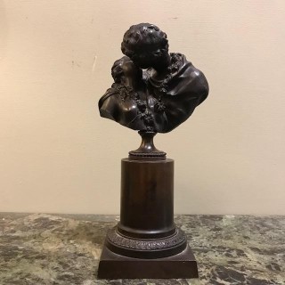C19th Bronze Les Bisoux (Kisses) d'aprés Houdon