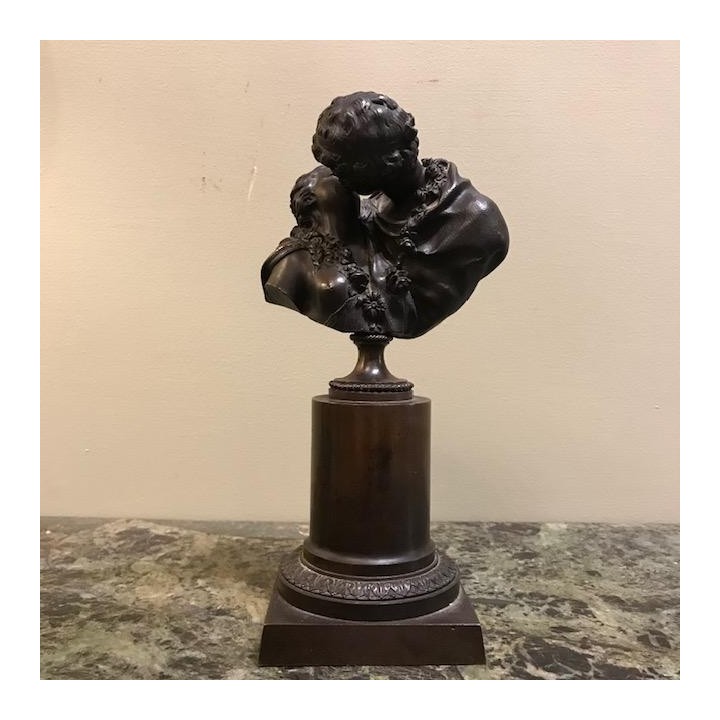 C19th Bronze Les Bisoux (Kisses) d'aprés Houdon