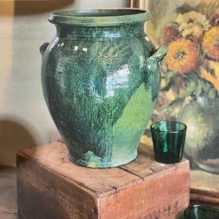 C19th Confit Pot Green