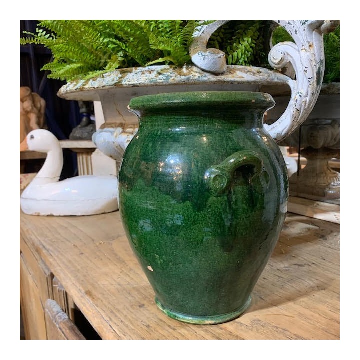 C19th Confit Pot Green