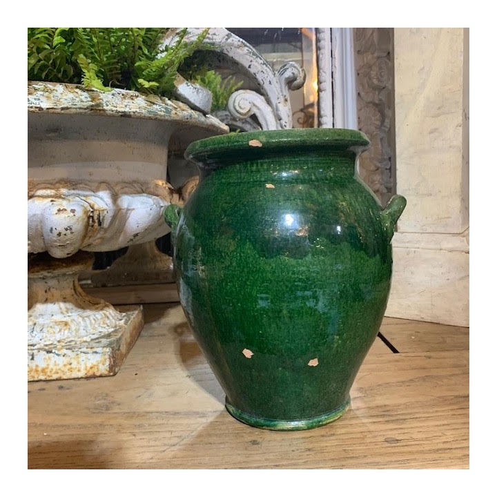 C19th Confit Pot Green